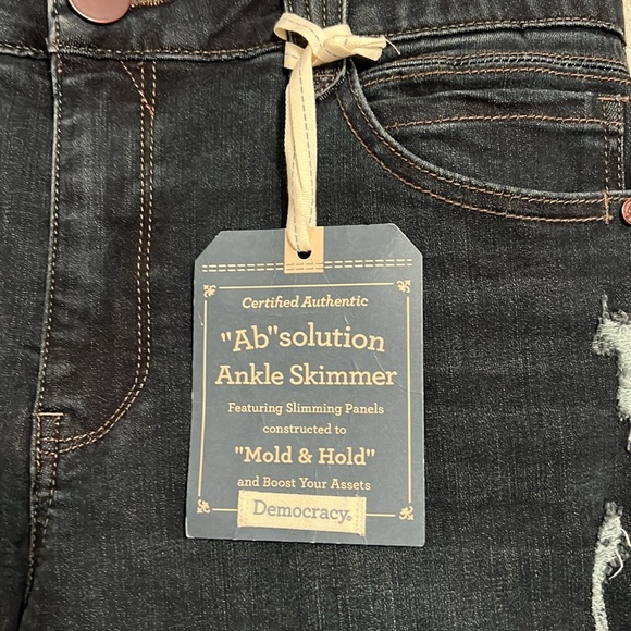 Democracy Ab Solution Ankle Skimmer Jeans Dark Blue Size 12 - Picture 2 of 9